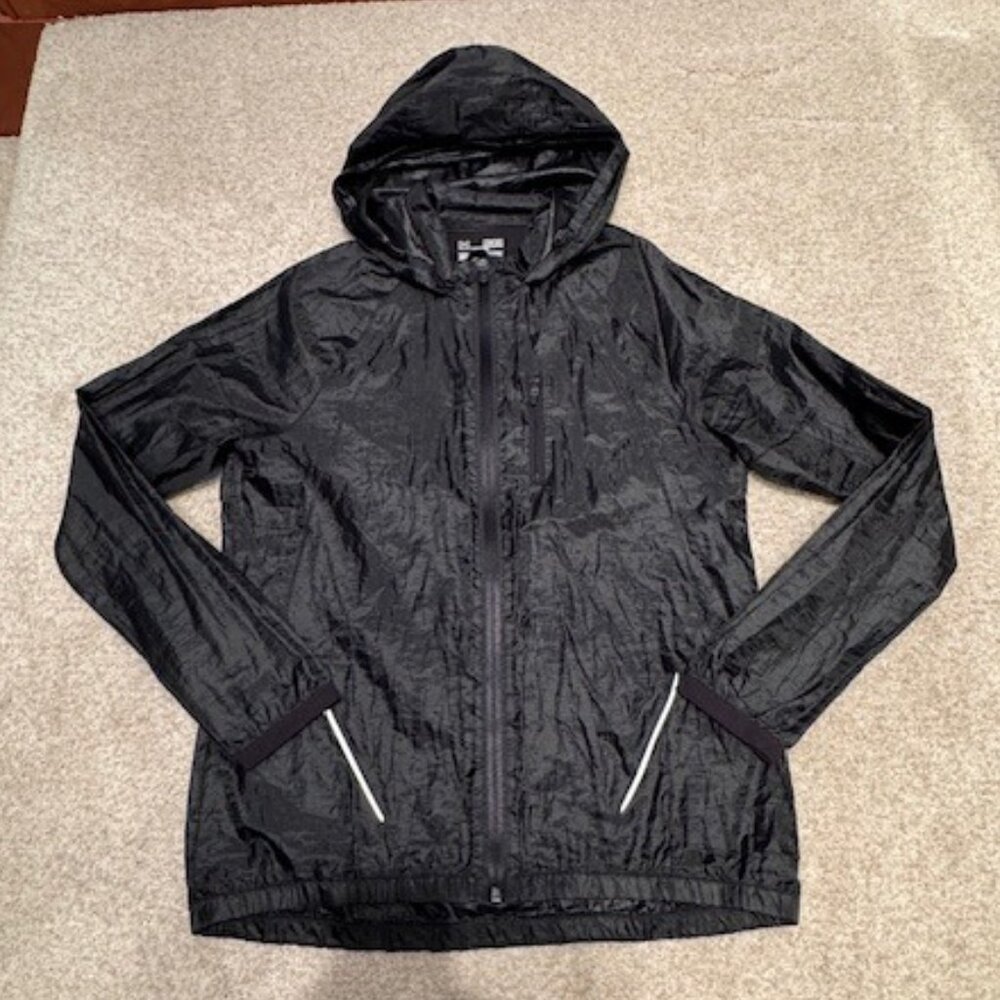 Black Under Armour Hooded Running Jacket - Medium